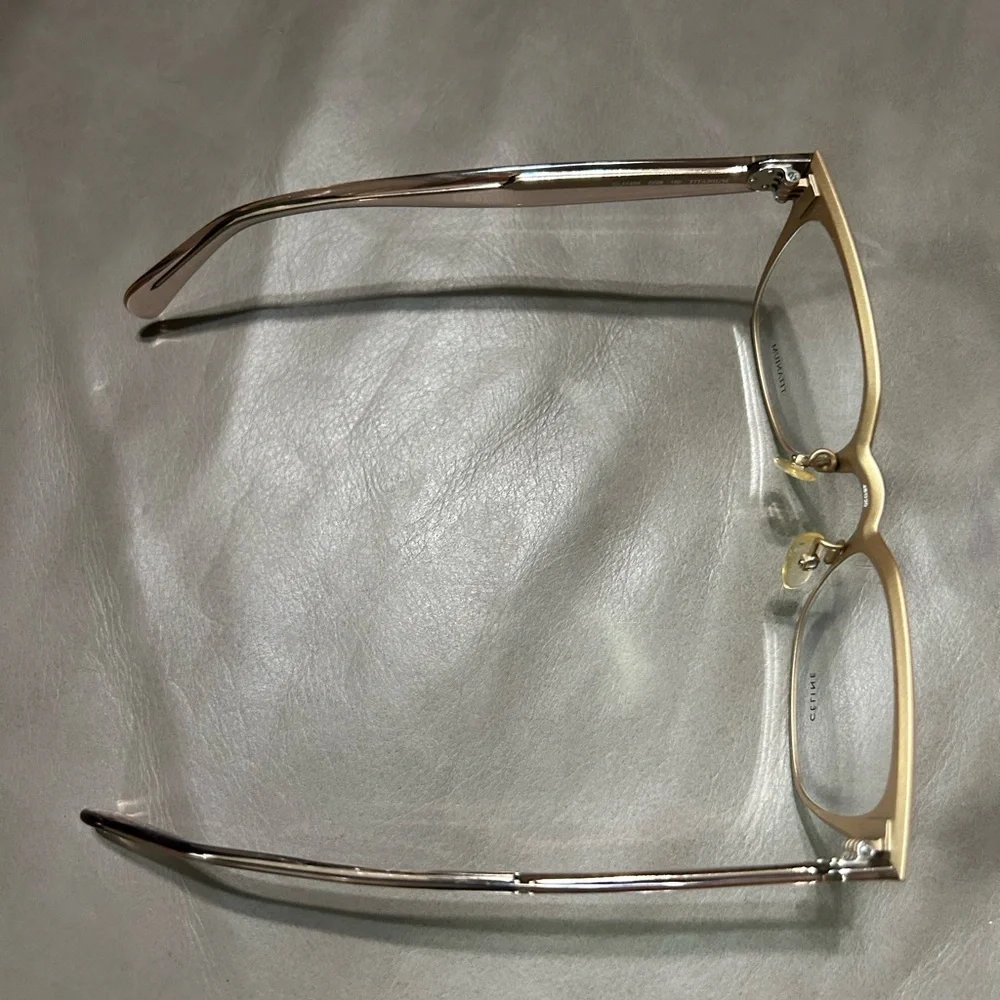 CELINE CL41456 Titanium Gold Square Eyeglasses Made in Italy w/ Case